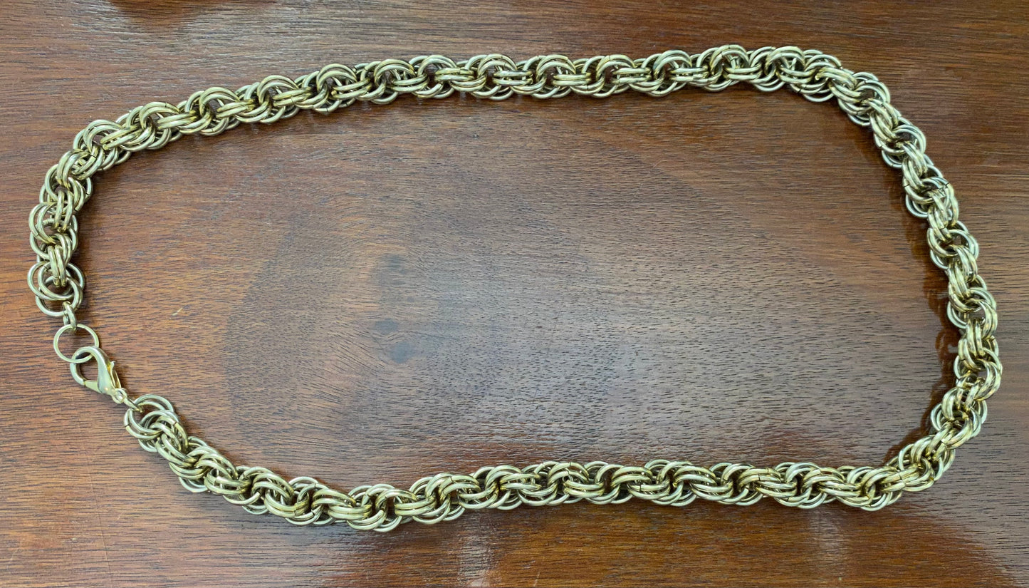 Vintage Gold Tone Metal Heavy Chain Necklace