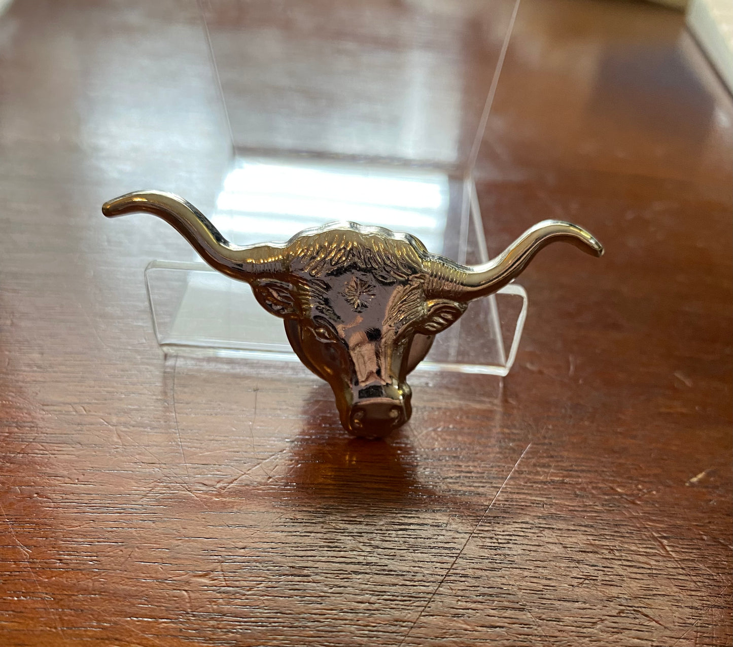 Silver Tone Texas Longhorn Cow Western Button Cover