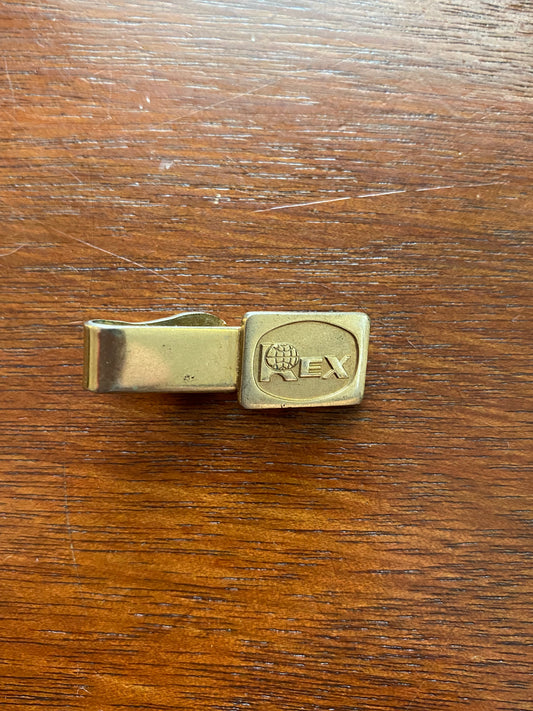 Vintage Rex Employee Gold Tone Tie Clip