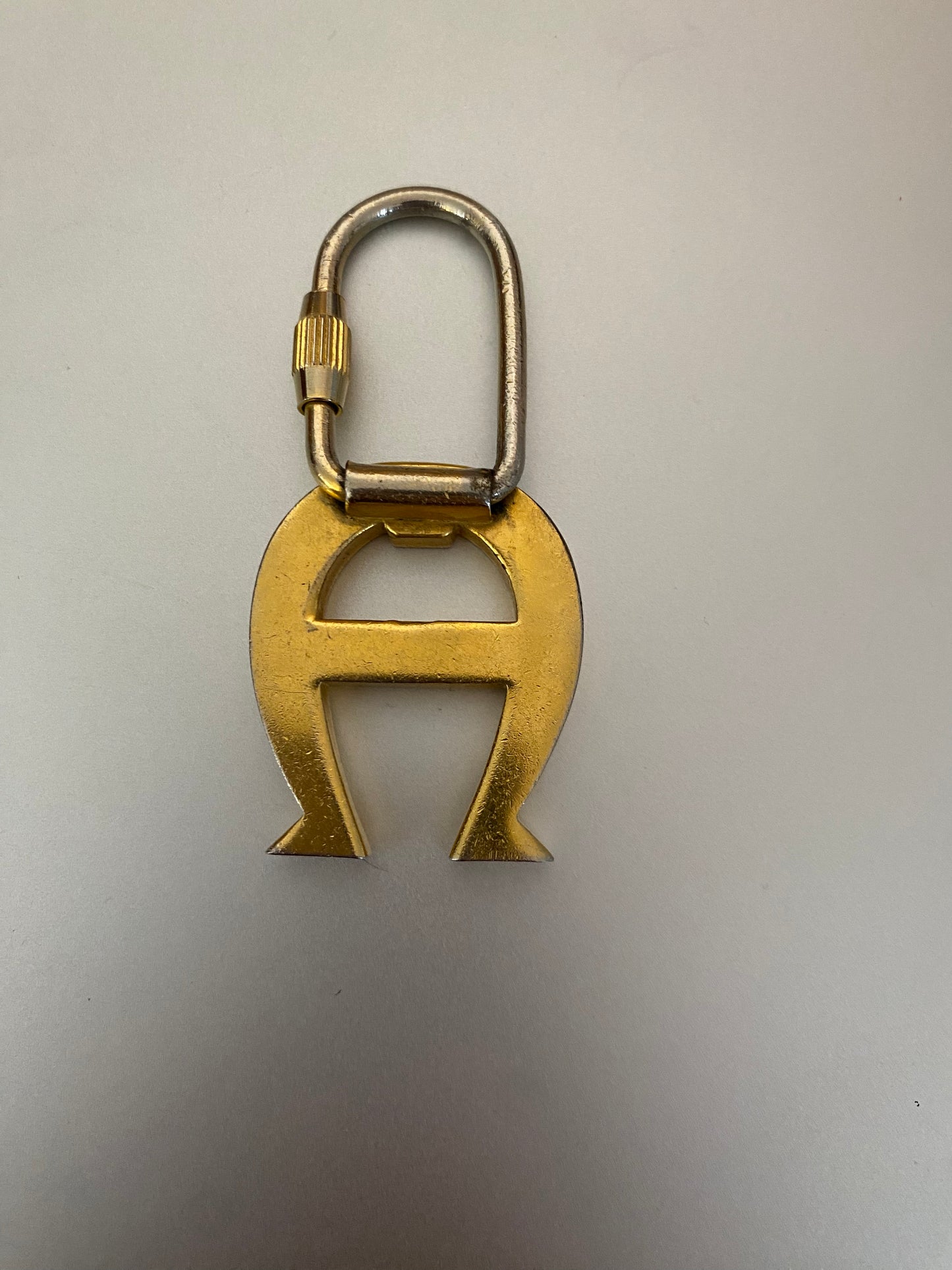 Vintage Gold Tone Aigner Key Chain Letter Monogram A