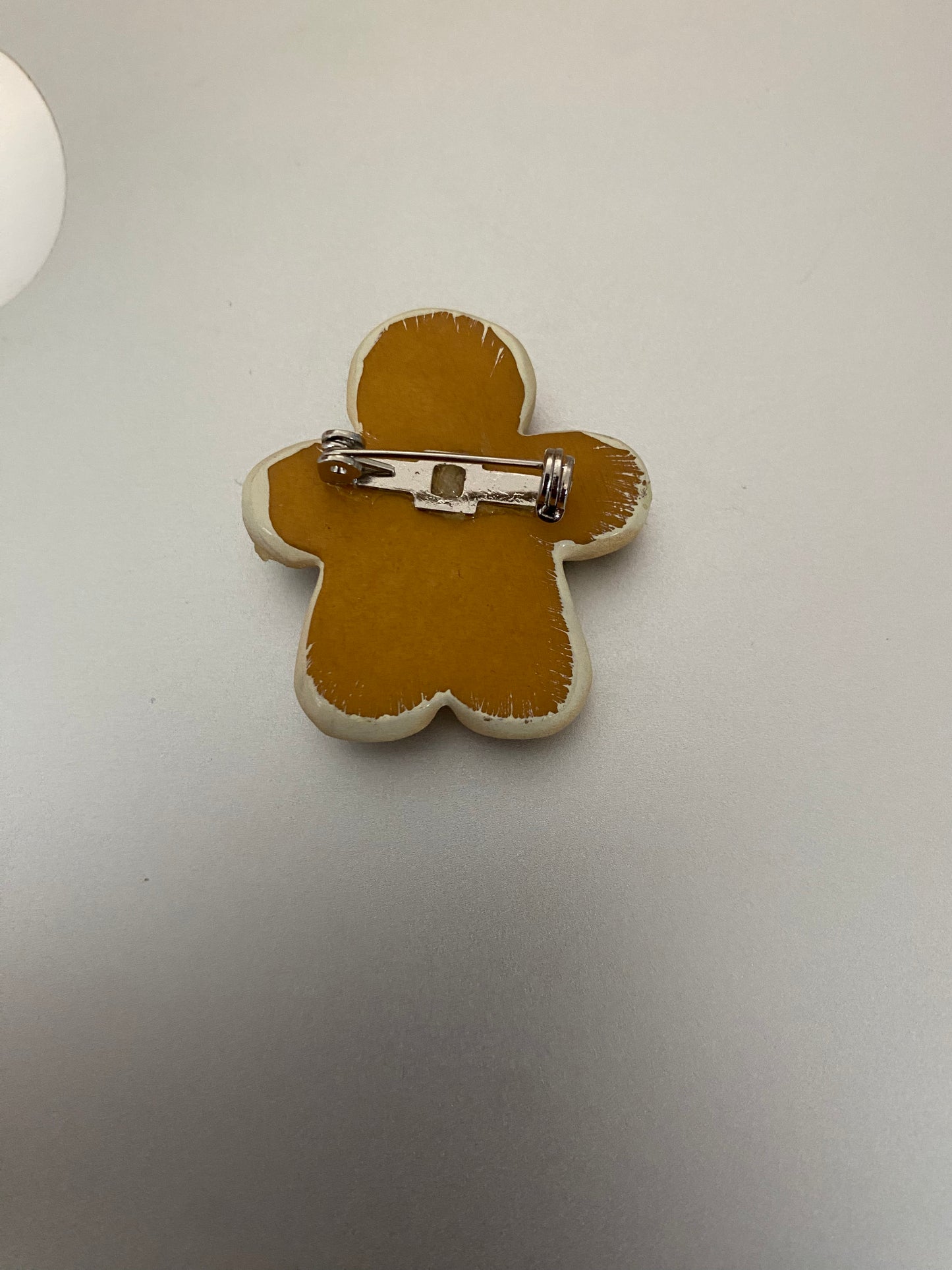 Resin Gingerbread Man Pin Brooch