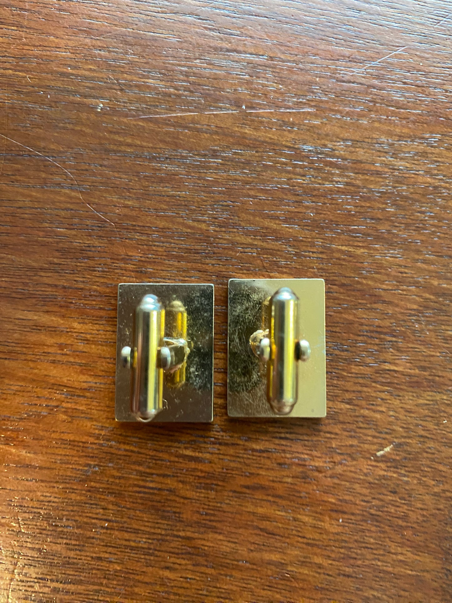 Vintage MCM Midcentury Square Gold Silver Tone Hickok Cufflinks