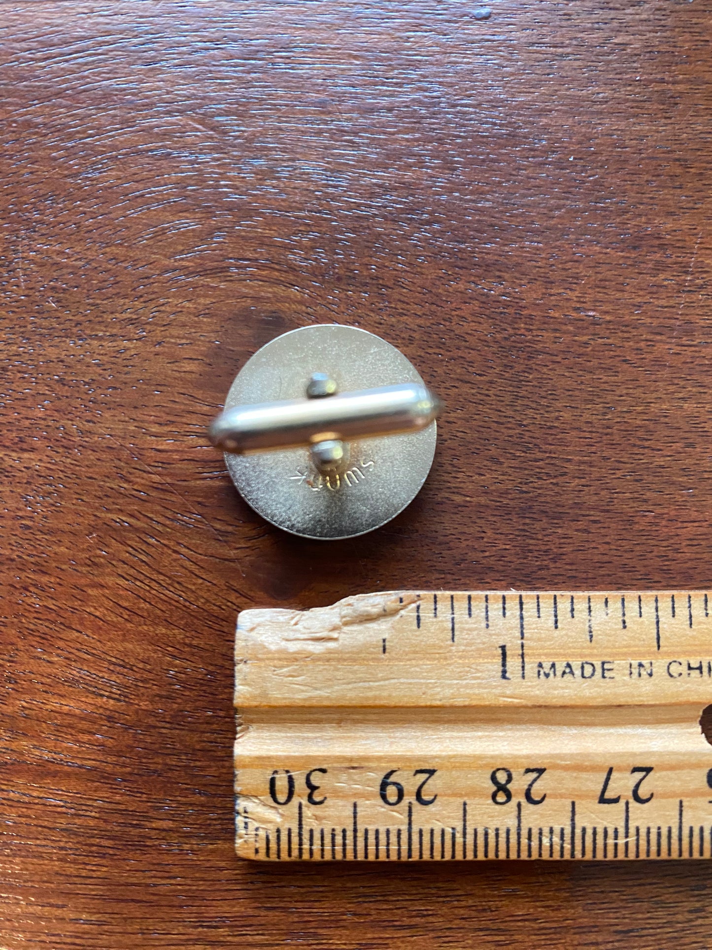 Vintage Gold Tone Ribbed Circle Cufflinks