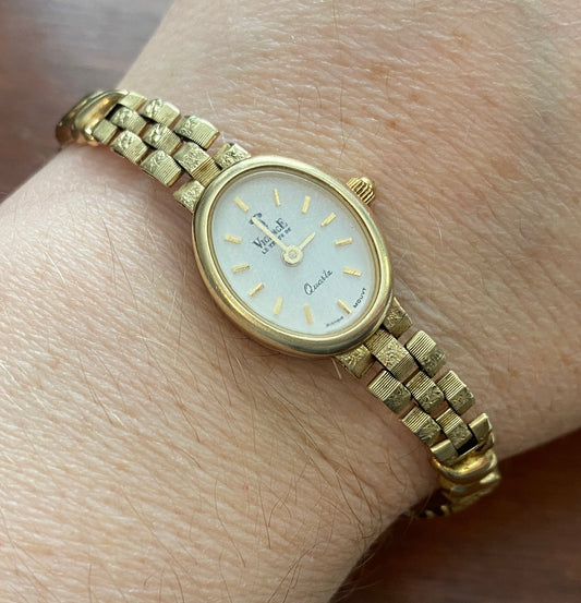 14k Yellow Gold Vicence Le Tempe De Womans Wristwatch