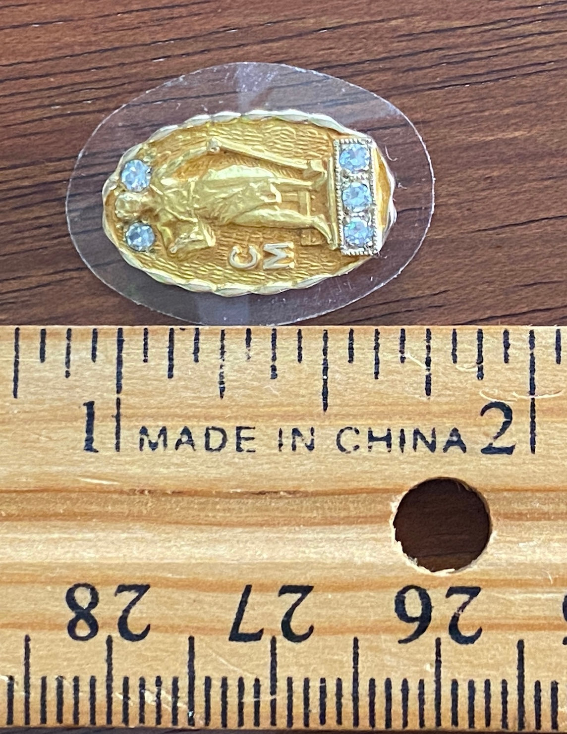 10k Yellow Gold Diamond Medallion Pin Part