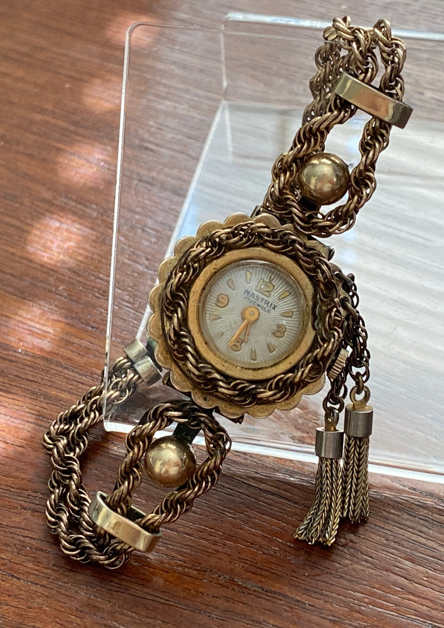 Rare Nastrik Gold Filled Chain Women's Wristwatch Manual Wind