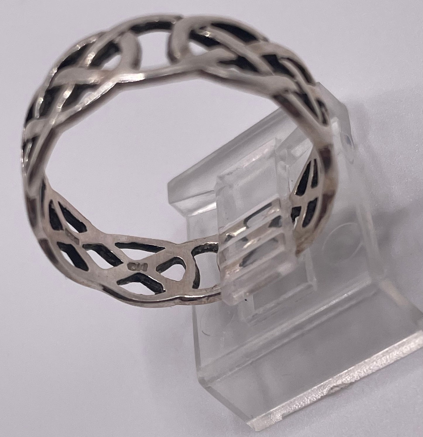 Sterling Silver 925 Scroll Knot Band Ring Sz 9.5