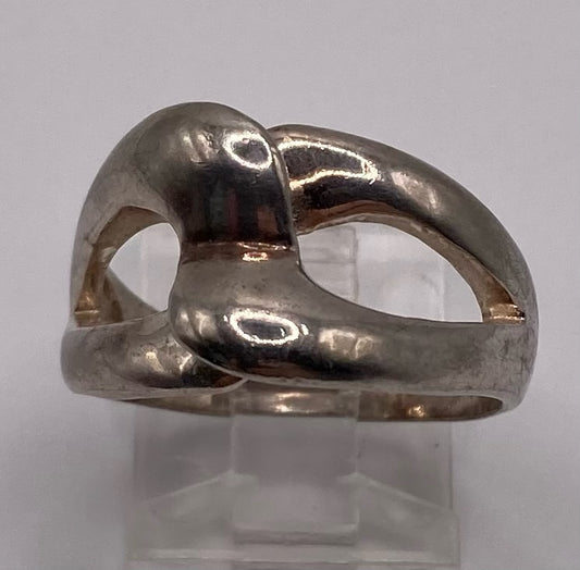 Sterling Silver 925 Modernist Ring Sz 8.5