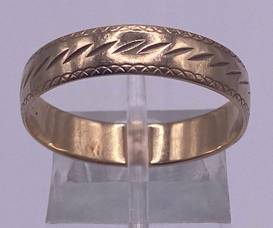 Vintage 10k Yellow Gold Mens Wedding Band Sz 10.5 Ring