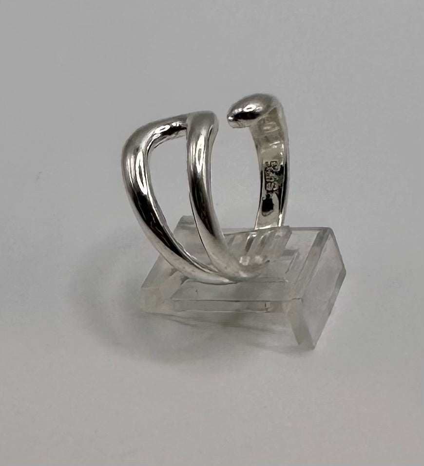 Sterling Silver 925 Modernist Wrap Ring Sz 7.5