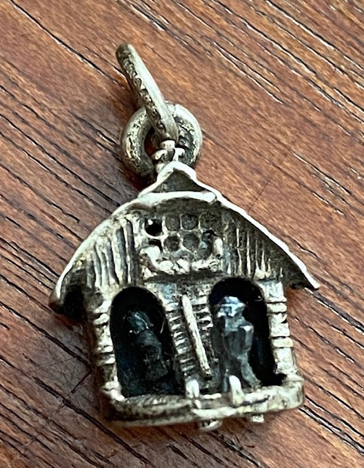 Vintage Sterling Silver Cuckoo Clock Style Charm Cellin