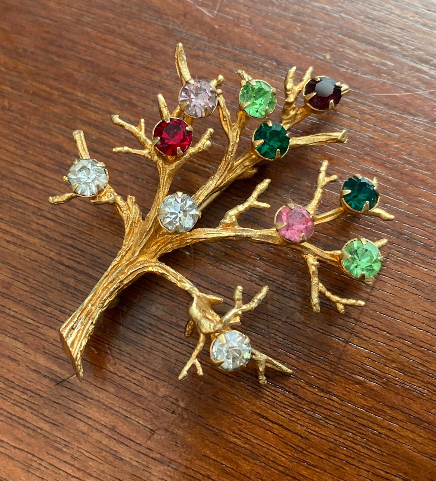 14k Yellow Gold Tree of Life Family Tree Brooch Pin 11.3g