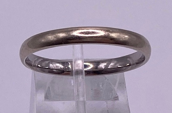 14k White Gold Mens Wedding Band Ring Sz 11.75 - 12