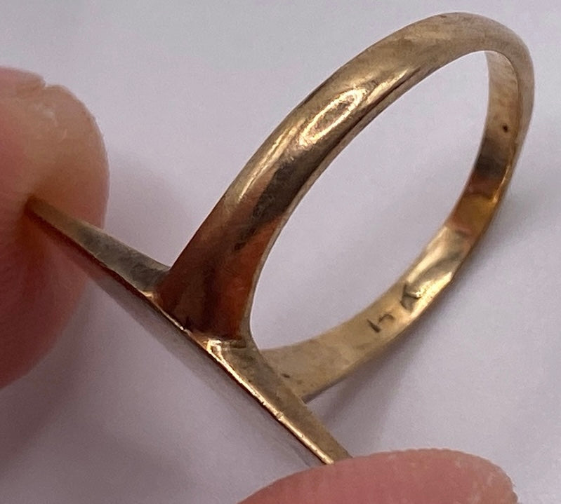 Vintage 14k Yellow Gold Signet Ring Sz 5.5