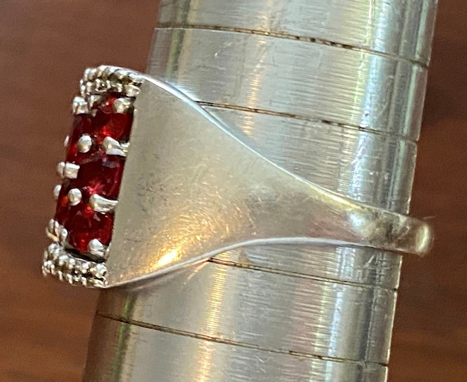 JTV BBJ Oval Garnet CZ Cluster Ring Sz 10