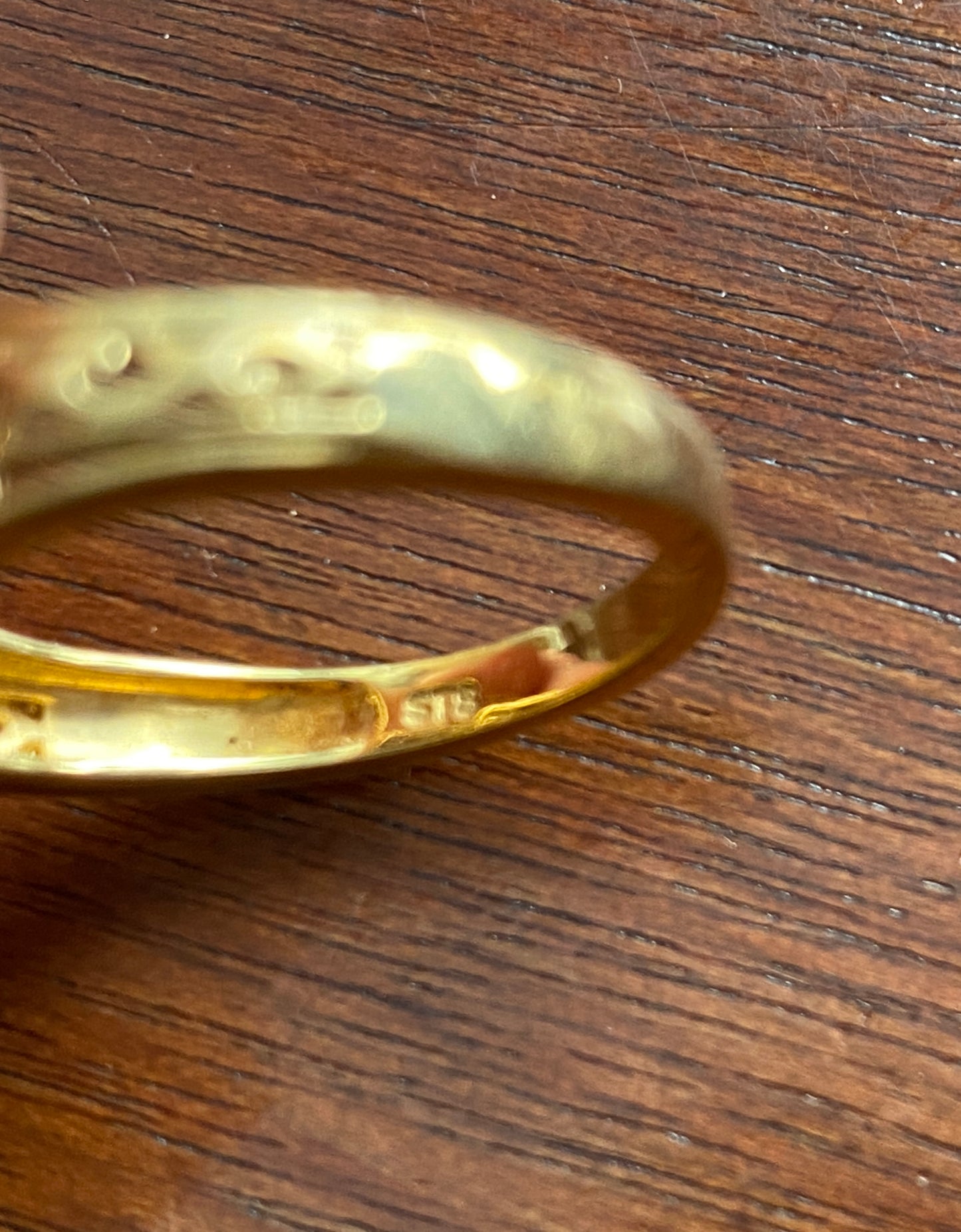 Gold Vermeil over Sterling Silver 925 Faux Opal Halo Flower Ring Sz 10