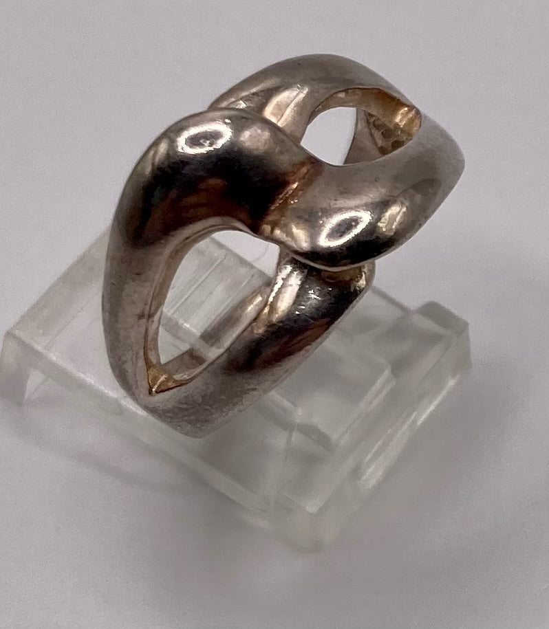 Sterling Silver 925 Modernist Ring Sz 8.5