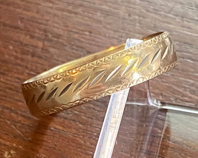 Vintage 10k Yellow Gold Mens Wedding Band Sz 10.5 Ring