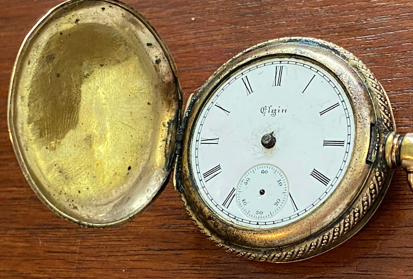 1897 Elgin Pocket Watch Hunter Case 0s 7j Keystone Case Rolled Gold