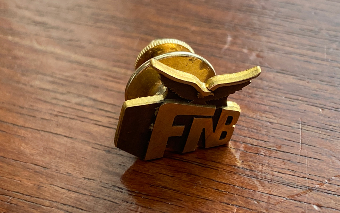 Vintage 1/10 10k Yellow Gold Advertising Employee FNB Lapel Pin