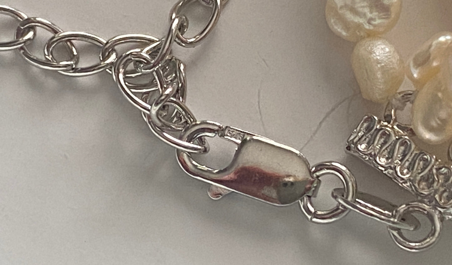 Ross-Simons Freshwater Pearl Multistrand Sterling Silver Collar Necklace w Box