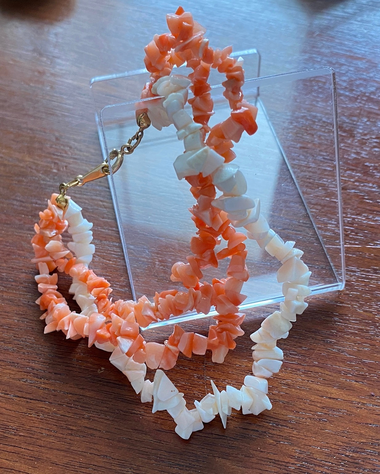 Vintage Avon White Pink Twist Coral Branch Bracelet 7.25" Long