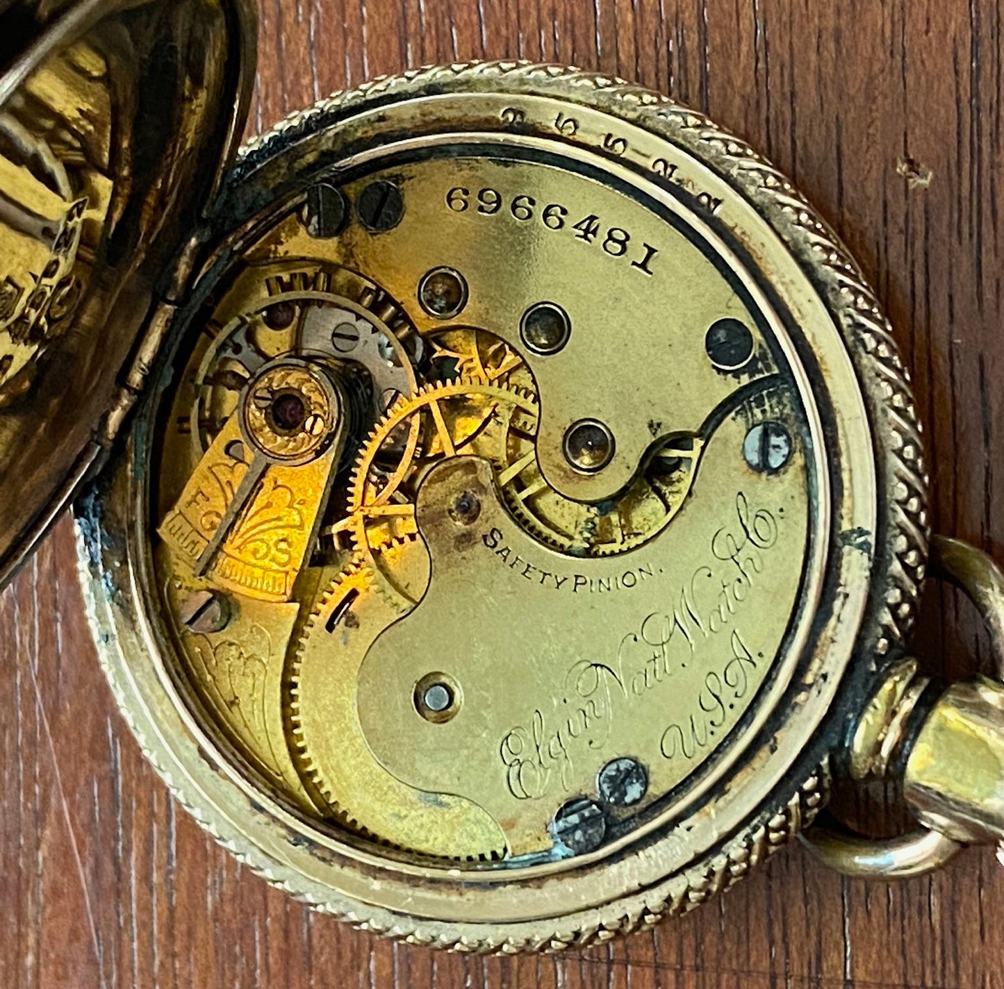 1897 Elgin Pocket Watch Hunter Case 0s 7j Keystone Case Rolled Gold