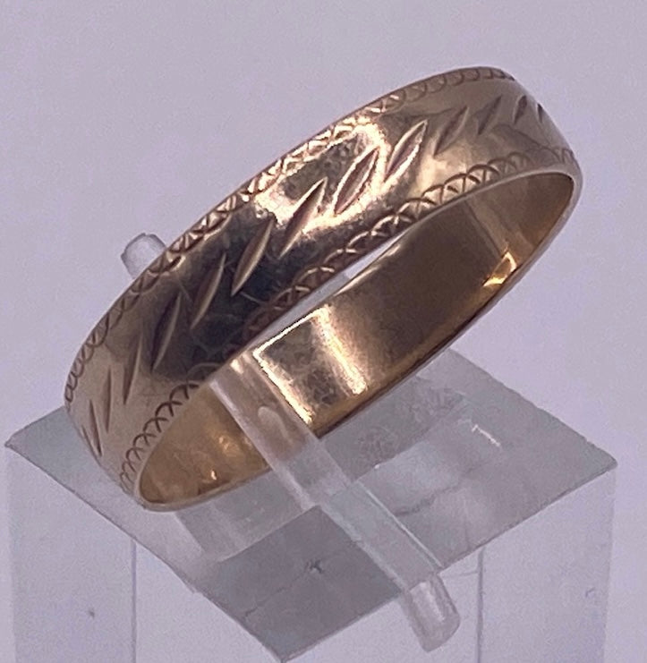 Vintage 10k Yellow Gold Mens Wedding Band Sz 10.5 Ring