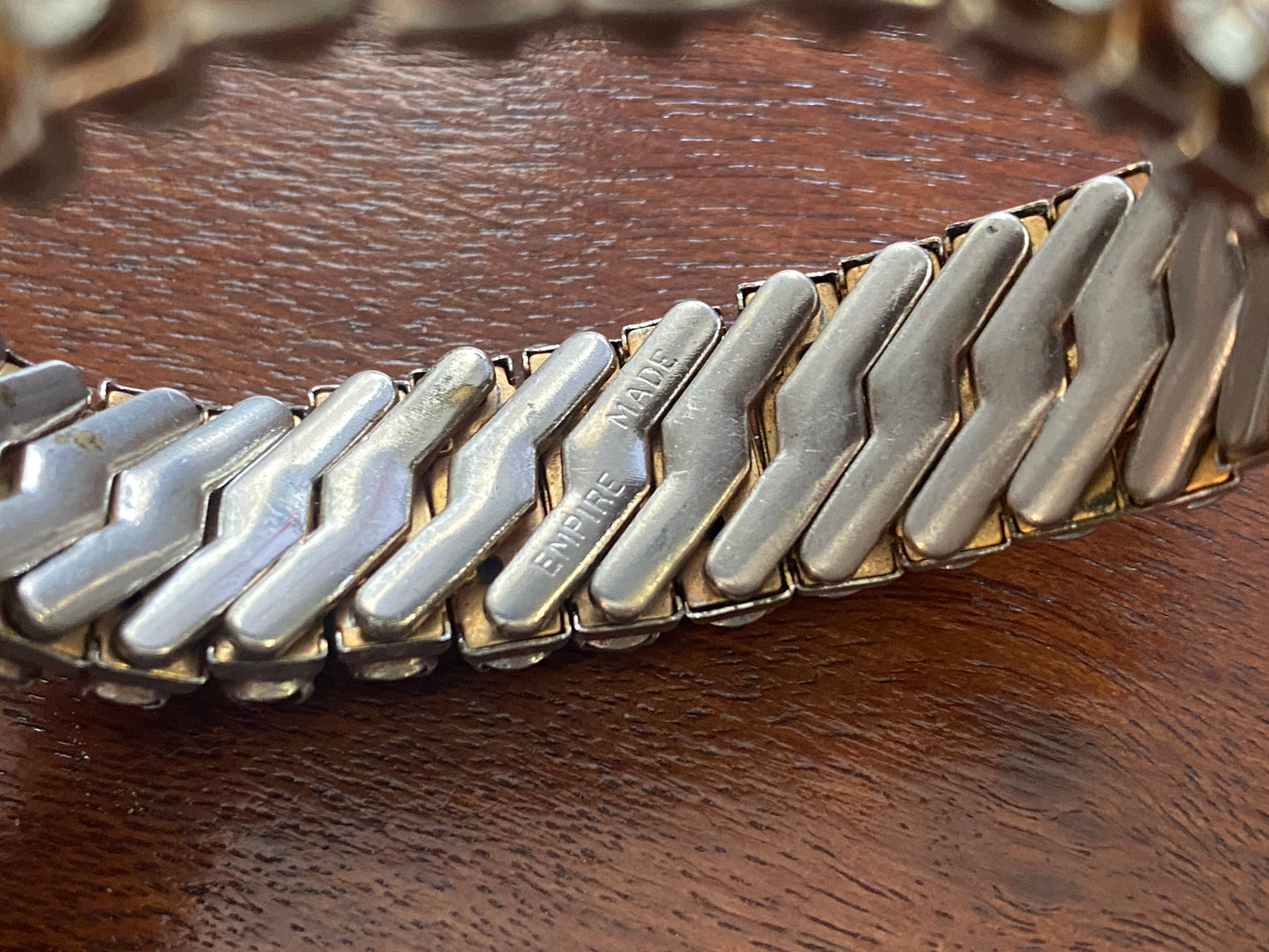 Vintage Art Deco Rhinestone EMPIRE Stretch Bangle Bracelet