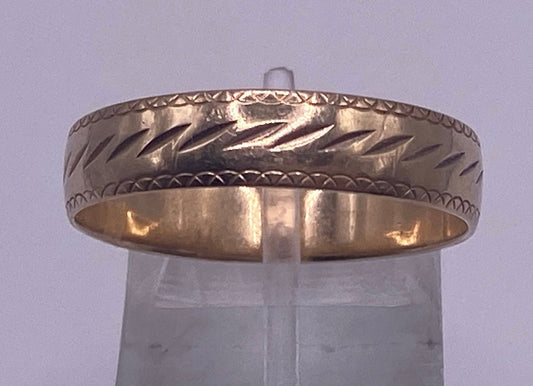 Vintage 10k Yellow Gold Mens Wedding Band Sz 10.5 Ring