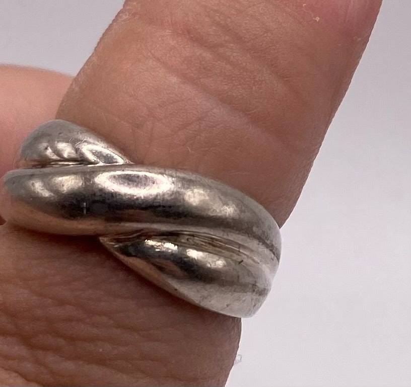 Sterling Silver 925 Modernist Modern Band Ring Sz 10