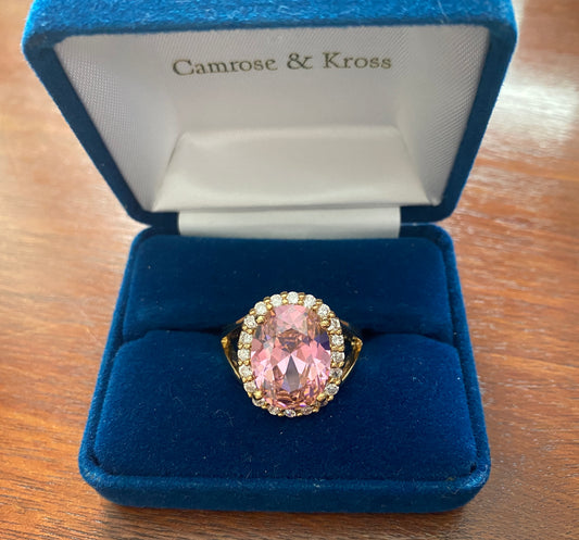 Jacqueline Kennedy Replica Camrose & Kross Pink Kunzite Ring Sz 12 Sterling