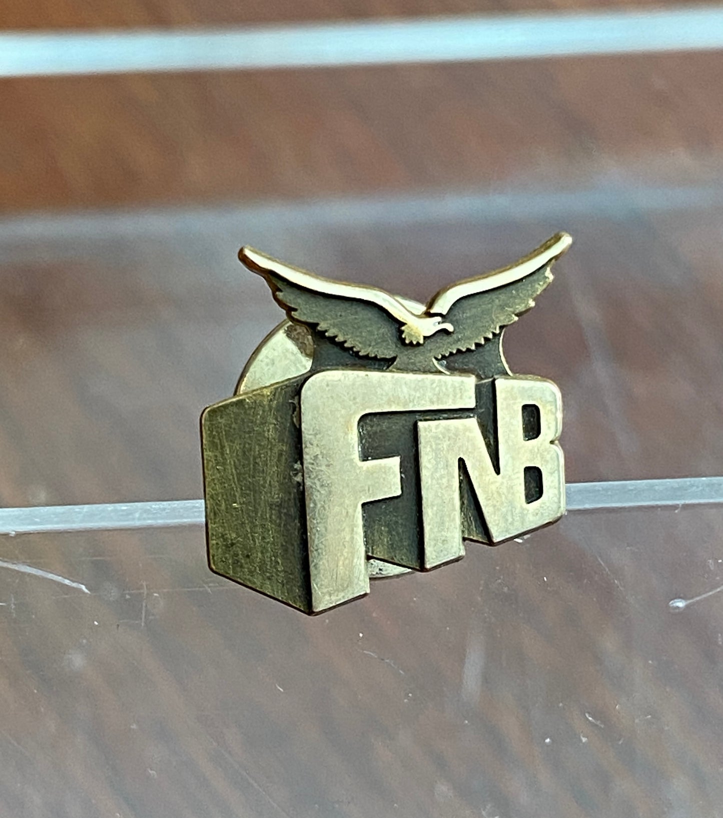 Vintage 1/10 10k Yellow Gold Advertising Employee FNB Lapel Pin