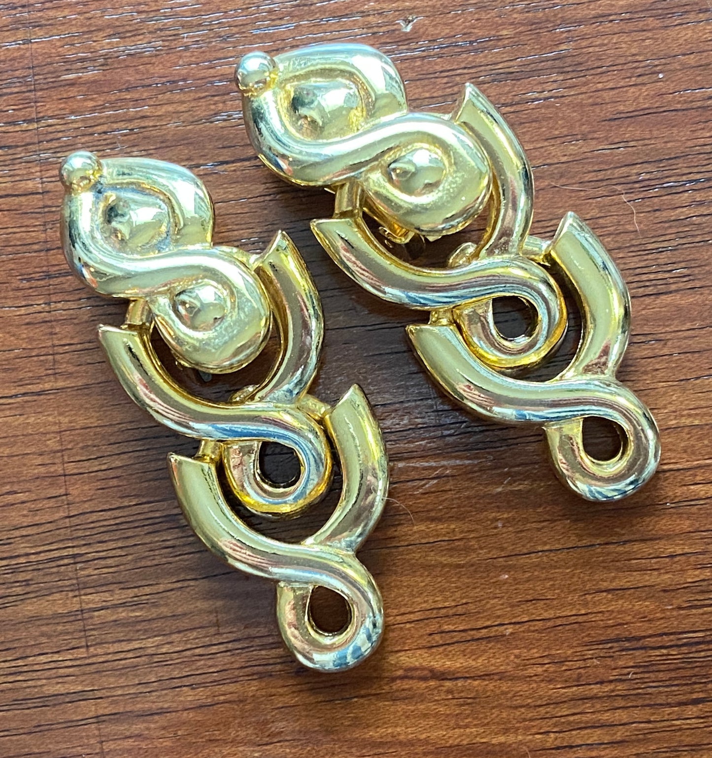 Vintage 80's PAOLO GUCCI Gold Tone Door knocker Clip on Earrings
