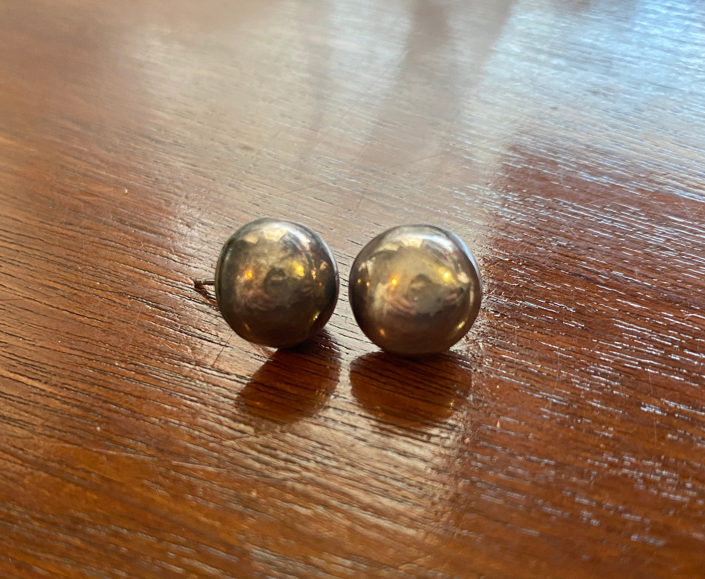 Sterling Silver 925 Ball Bead Domed Puffy Stud Earrings