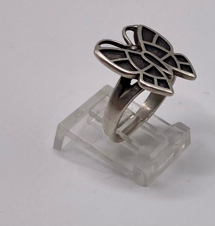 Vintage Sterling Silver 925 Bells Trading Post Butterfly Ring Sz 6.25