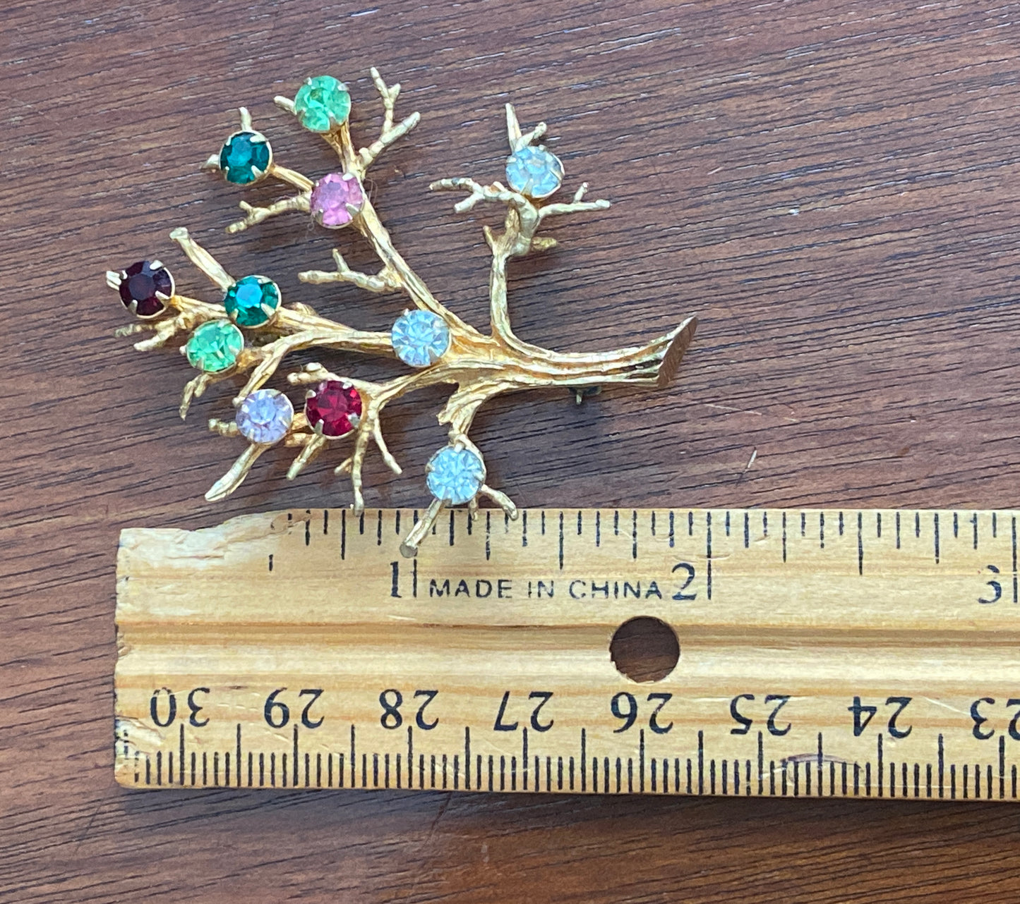 14k Yellow Gold Tree of Life Family Tree Brooch Pin 11.3g