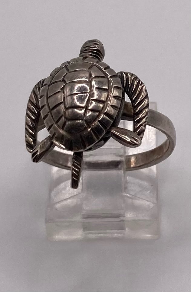 Sterling Silver 925 Sea Turtle Ring Sz 8.75 Moves Articulated