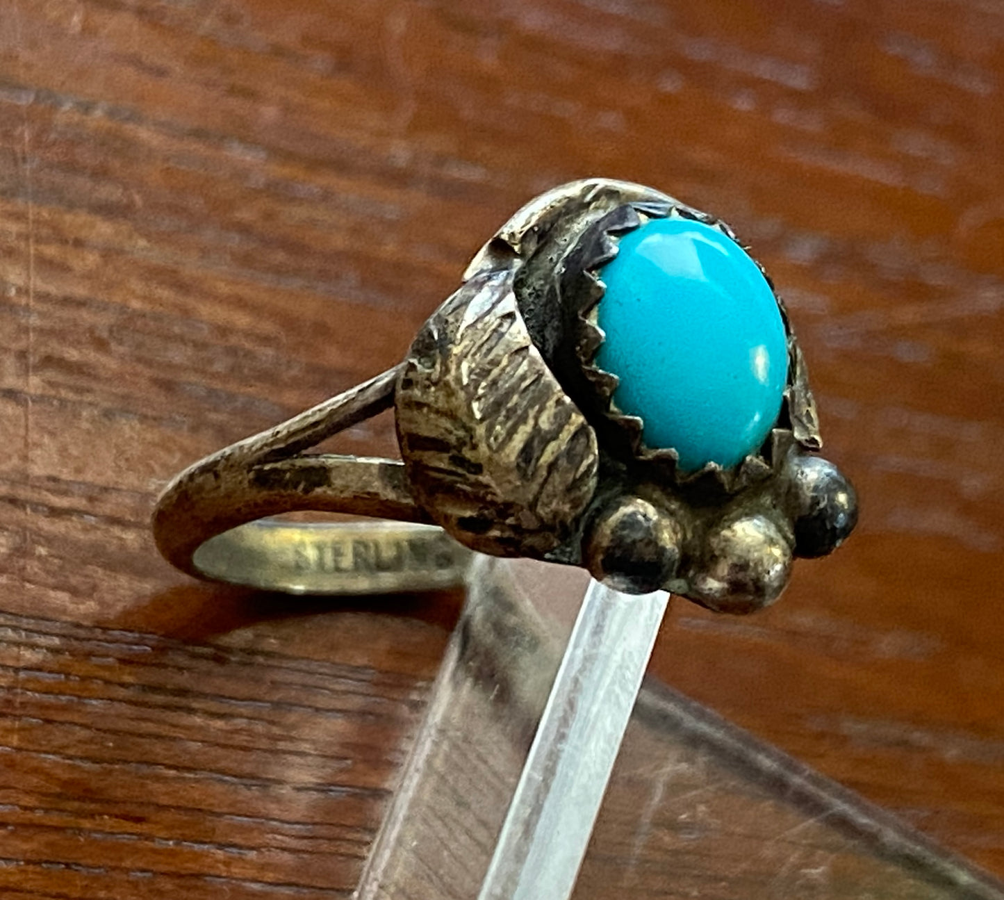 Vintage Sterling Silver Sleeping Beauty Turquoise Ring Sz 4