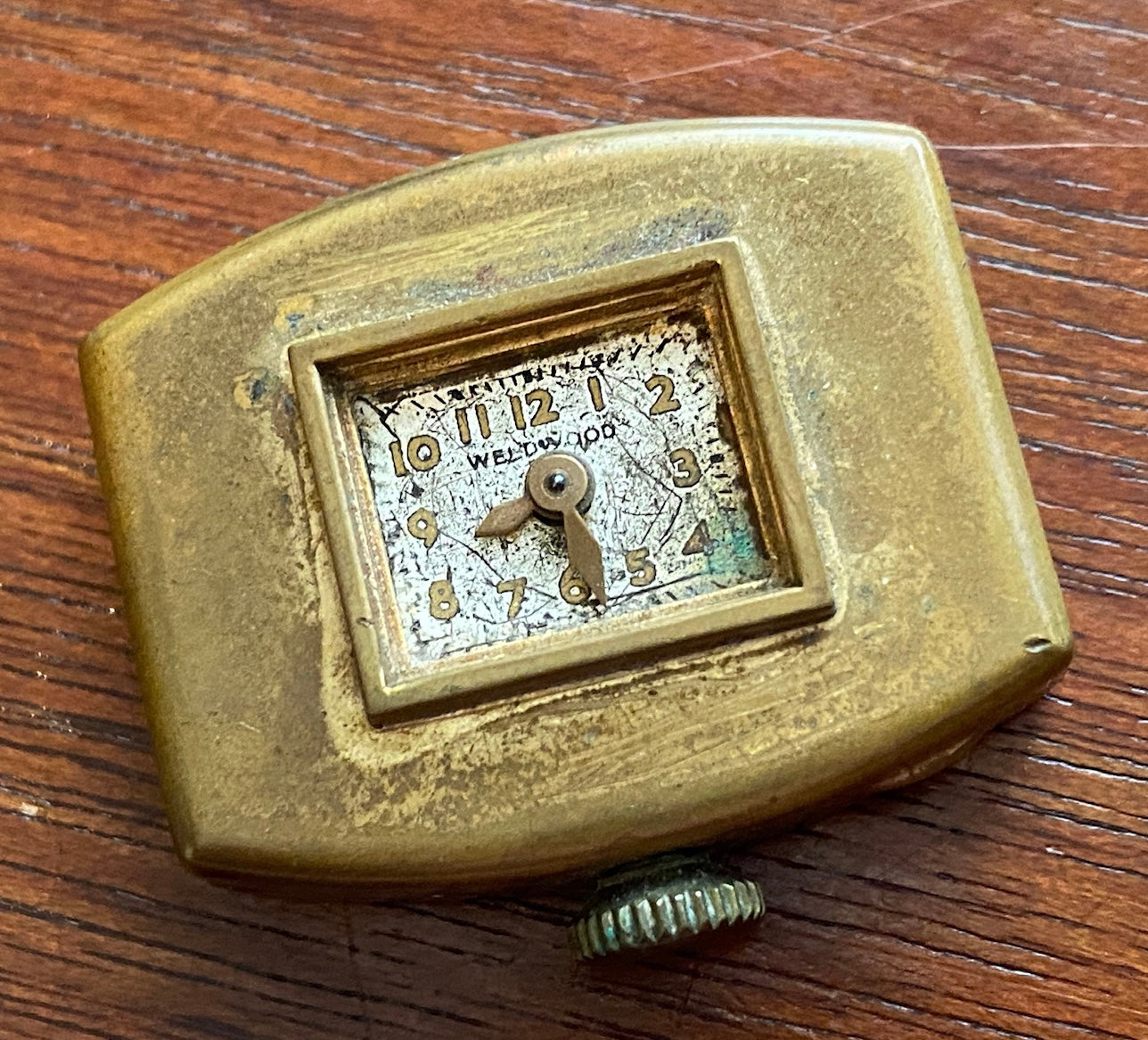 Vintage Weldwood Gold Tone Watch Face AS IS for Parts