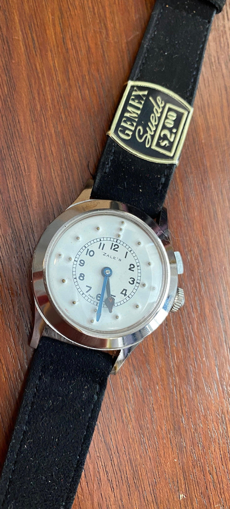 Vintage Zales Swiss Manual Wind BRAILLE Watch NOS Gemex Band