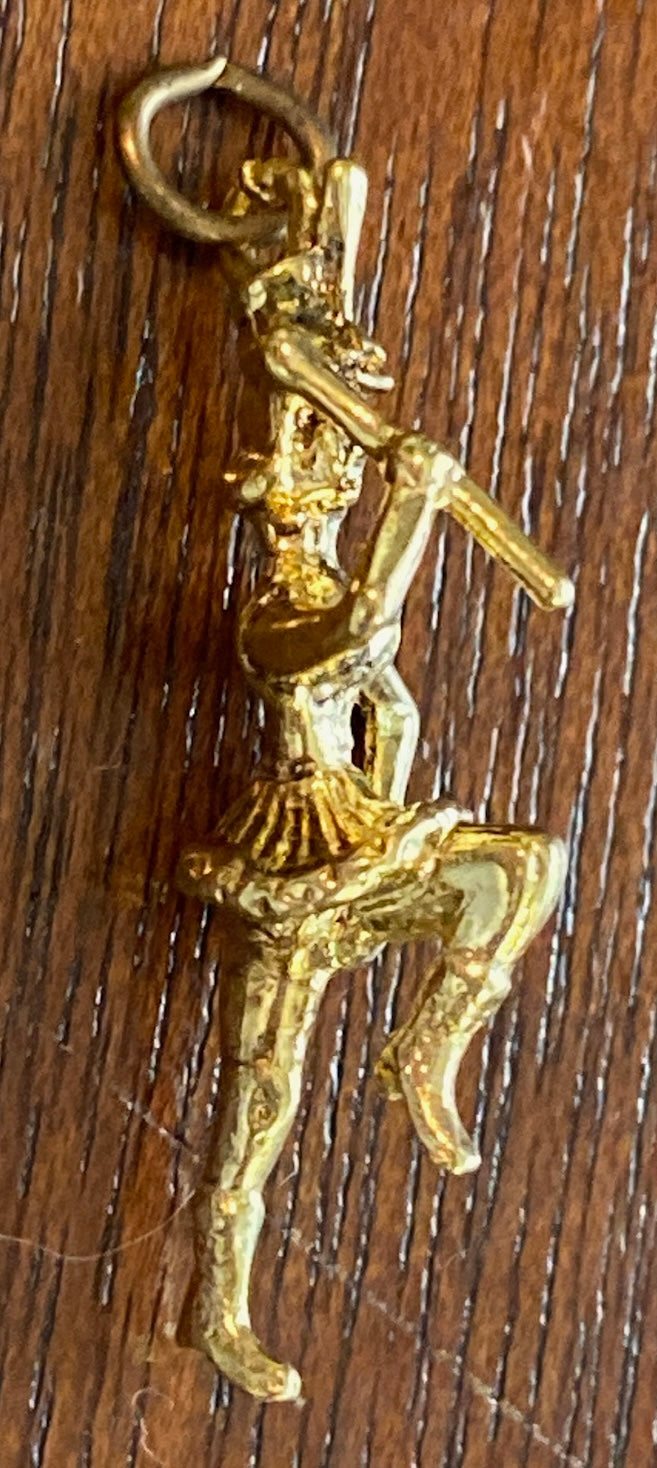 Vintage Gold Tone Marching Band Majorette Charm