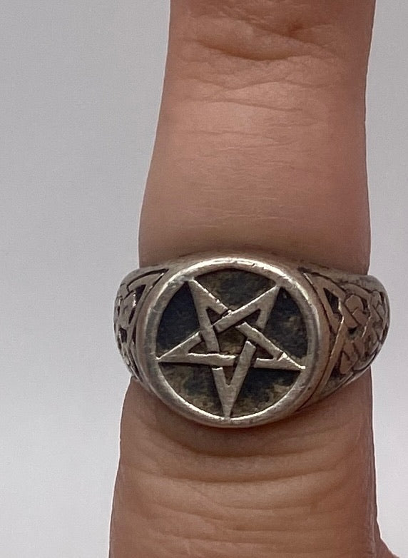 Sterling Silver 925 Peter Stone PSCL Star Celtic Knot Ring Sz 5.5