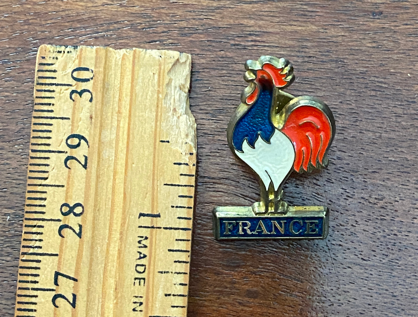 Vintage FRANCE Rooster Cloisonne Enamel Pin Pinback