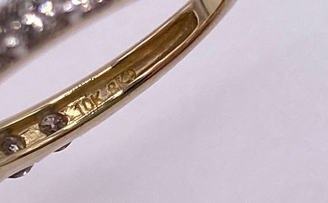 10k Yellow Gold .80tcw Prong Set Round Diamond Band Ring Sz 5.25