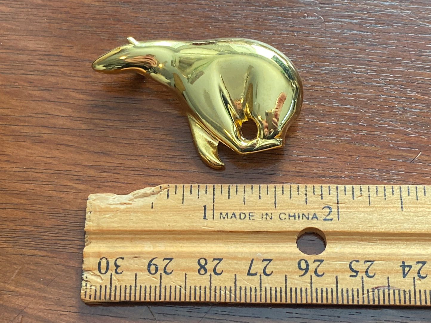 Vintage Shiny Gold Tone ANNE KLEIN Polar Bear Brooch Pin