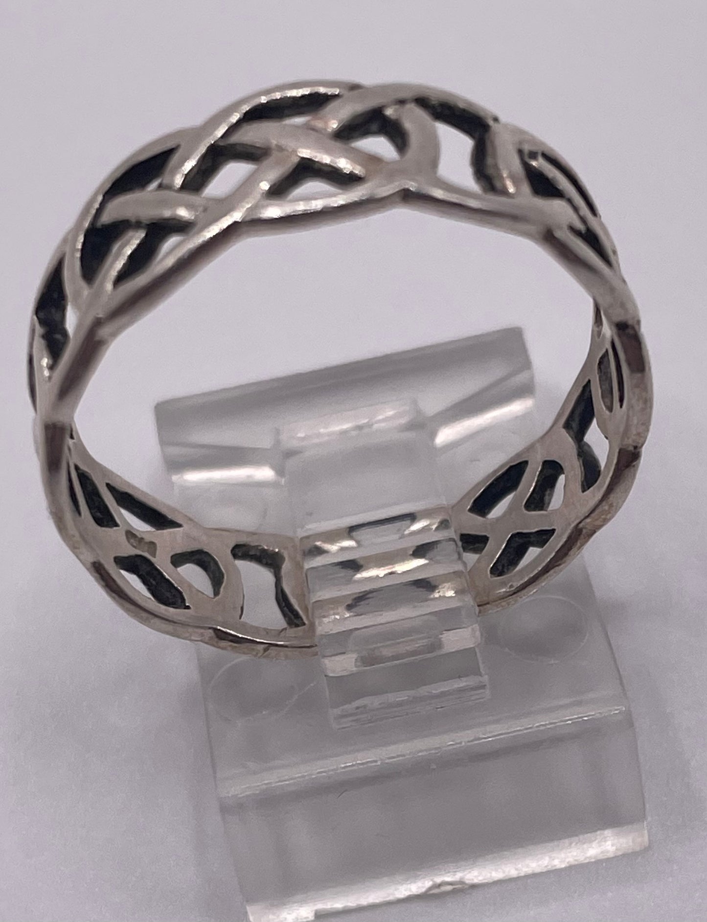 Sterling Silver 925 Scroll Knot Band Ring Sz 9.5