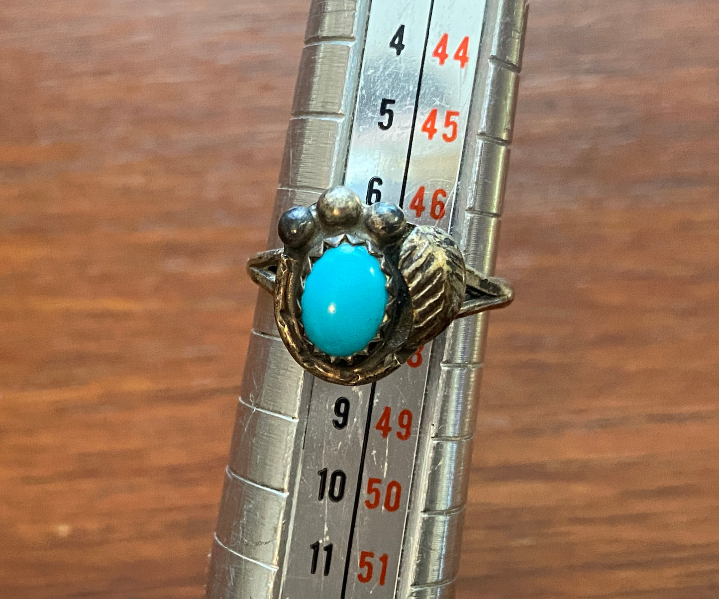 Vintage Sterling Silver Sleeping Beauty Turquoise Ring Sz 4