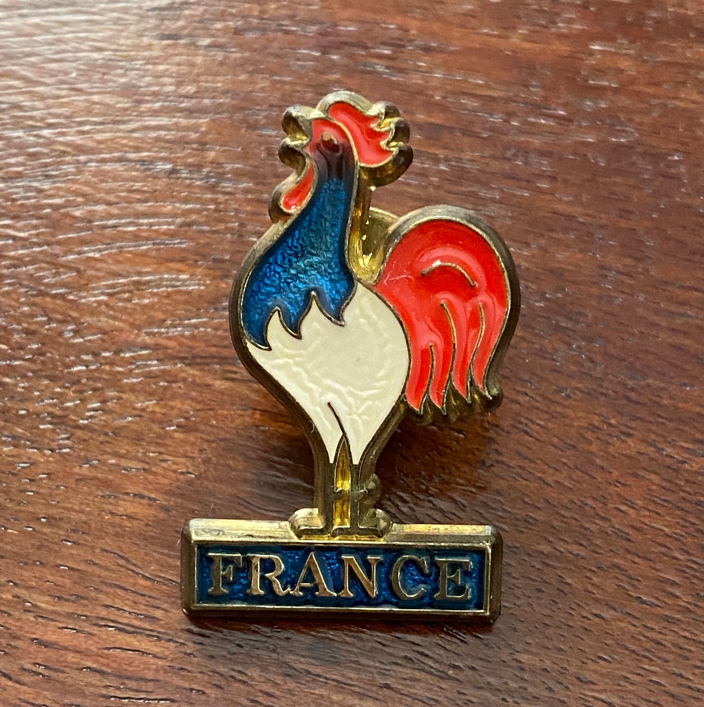 Vintage FRANCE Rooster Cloisonne Enamel Pin Pinback