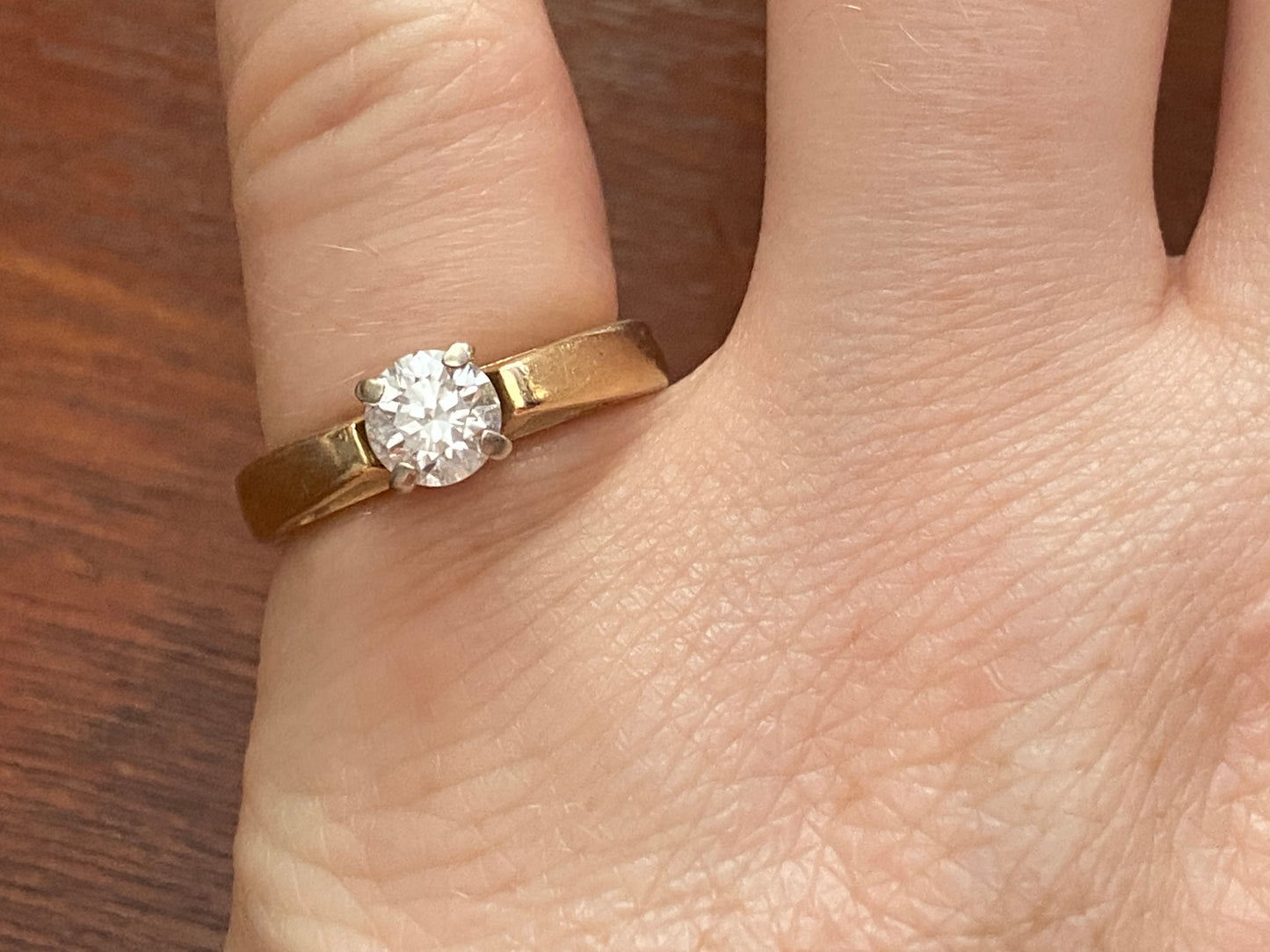 14k Yellow Gold .72ct G I1 Diamond Solitaire Engagement Ring Sz 6